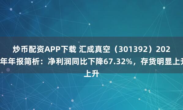 炒币配资APP下载 汇成真空（301392）2025年年报简析：净利润同比下降67.32%，存货明显上升