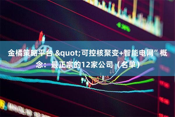 金橘策略平台 "可控核聚变+智能电网”概念：最正宗的12家公司（名单）